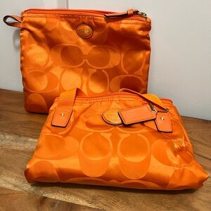 Coach Vibrant Orange Tote Bag Set